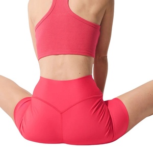 Shorts de yoga et de sport pour femmes, personnalisables, en gros, OEM, nouvelle collection, séchage rapide, confortables, taille élastique, 100% nylon - Product Image 3