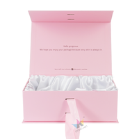 Caja de Empaque de Cartón Rosa con Cierre Magnético y Diseño de Logotipo Personalizado para Regalo