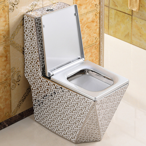 <span class=keywords><strong>Inodoro</strong></span> Plateado, Artículos Sanitarios de Platino, Baño de Lujo, <span class=keywords><strong>Inodoro</strong></span> de Una Pieza Plateado - Product Image 4