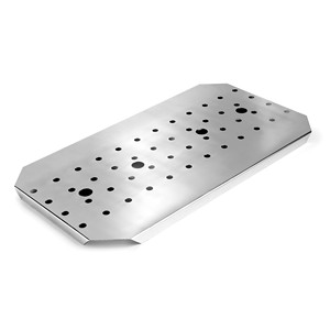 Vassoio portaoggetti in metallo perforato a doppio fondo con fori per organizzare utensili e componenti - Product Image 1