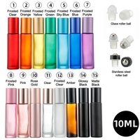 Botol Roll-on Kaca Amber Warna-warni 5ml 10ml, Botol Roll-on Minyak Parfum Esensial Kosong 10ml Bening Doff