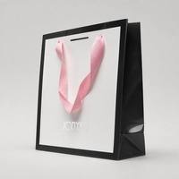 Sac cadeau en papier noir et blanc écologique, recyclable, portable, sur mesure, avec logo personnalisé, emballage de luxe pour soins de la peau, tout-en-un