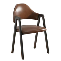 Ensemble de table à manger de luxe moderne en gros avec 2 chaises en cuir pour visiteurs, chaise d'hôtel, pieds en métal, plateau de table en bois, mobilier de maison