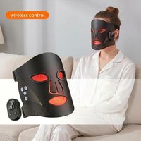 Masque de luminothérapie rouge en silicone à boucle magnétique, 5 longueurs d'onde, fixation rapide, détachable, portable, pour usage domestique