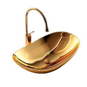 Fregadero ovalado moderno, lavabo de encimera, lavabo de mano con escurridor para <span class=keywords><strong>Becken</strong></span> de cerámica para baño, lavabo de cerámica, lavabo de baño - Product Image 1