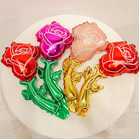 Ballon en aluminium Rose et Fleur pour la Saint-Valentin, les fiançailles, la fête des Mères, les anniversaires, Noël et Halloween - Décorations de fête - Recyclable