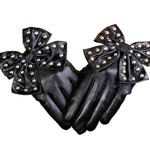 Guantes sexis de cuero PU para mujer, medio dedo, estilo Punk Rock, lazo grande para escenario, Club, baile, invierno, pantalla táctil transpirable - Product Image 3