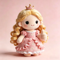 Op maat gemaakte schattige & elegante prinsessen knuffel, superzacht knuffeldier, cartoon meisjespop, kindermeisjes verjaardag kerstcadeau