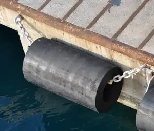 Guardabarros de goma para barco marino y barco, parachoques cilíndrico de goma