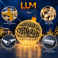Boule lumineuse LED de Noël 250 cm, motif décoratif, pour extérieur, cadre en aluminium peint, indice de protection IP65, multifonction