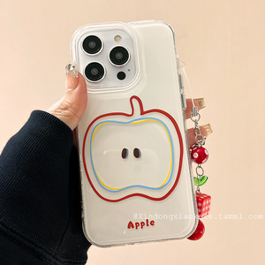 Nuovo semplice sfondo bianco carino linee <span class=keywords><strong>Apple</strong></span> moda iPhone custodia per IPhone 16 12 13 14 15 Pro Max con ciondolo <span class=keywords><strong>Cover</strong></span> protettiva - Product Image 2