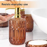 Accessoires de salle de bain en verre, couleur jaune, ensembles de salle de bain, décoration de salle de bain