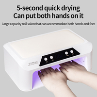 Lampe UV 2-en-1 pour salon de manucure avec coussin de main intégré, grande lampe 236W pour séchage rapide du vernis gel