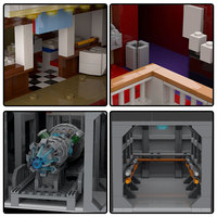 Funbuild MOC-246677 Ensemble de blocs de construction de centre commercial de style américain rétro
