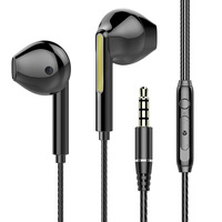 Casque filaire intra-auriculaire 35 mm pour gaming et karaoké avec construction métallique, cordon de 120 mm, basses puissantes et suppression du bruit pour PC