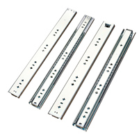Glissières de tiroir télescopiques robustes 53 mm 100 kg 220 lb avec système de verrouillage intégré, extension complète à 3 volets, roulement à billes pour garage et armoire de voiture