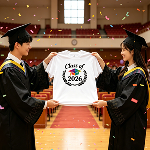 T-shirt vierge 100 % coton, chemises personnalisées en petite série pour fête de remise des diplômes, vêtements personnalisés souvenirs de <span class=keywords><strong>classe</strong></span> - Product Image 1