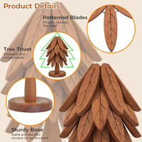 Sous-plats décoratifs en bois pour plats chauds, ensemble de sous-plats en bois en forme d'arbre, sous-verres multifonctionnels en forme d'arbre de 5 + 1 pièces