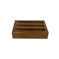 Porte-cartes de visite en bois à 3 emplacements, support de bureau en bois, boîte de présentation de cartes, organisateur de rangement, accessoires de bureau exécutif