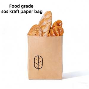 Sacs en papier kraft imprimés flexo de qualité alimentaire, recyclables, écologiques, résistants à la graisse, haut de gamme, avec poignée et logo personnalisable - Product Image 3