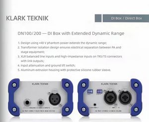 Caja DI de Canal Único y Doble KLARK TEKNIK DN100 DN200 DI10A para Guitarra y Bajo KT - Product Image 4