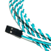 OED – câble torsadé personnalisé à 2 broches 24awg avec connecteur Dupont et assemblage de faisceau de fil Terminal de virole