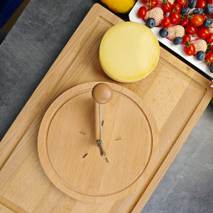 MUEN Coupe-fromage manuel personnalisé avec logo, en acier inoxydable écologique, avec planche en bois <span class=keywords><strong>de</strong></span> chêne, et outil à chocolat, compatible lave-vaisselle - Product Image 4