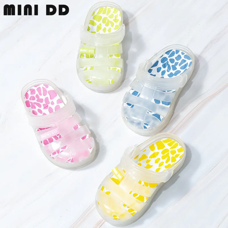2023 Baby Outdoor Plastic Transparent slide Footwear Girls Beach Crystal Sandals Indoor Double-Duty Jelly Slipper
