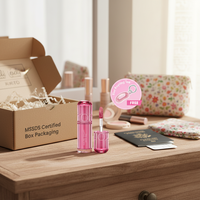 Baume à lèvres vegan miniature format voyage, teinte longue durée, gloss liquide, certifié MSDS, emballage en boîte