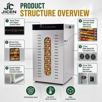 Déshydrateur alimentaire commercial à 20 plateaux en acier inoxydable 304, best-seller