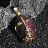 Pendentif Microphone Iced Out 22mm 28 38 Plaqué Or Entièrement Pavé de Zircons CZ pour Hommes, Vente en Gros Usine