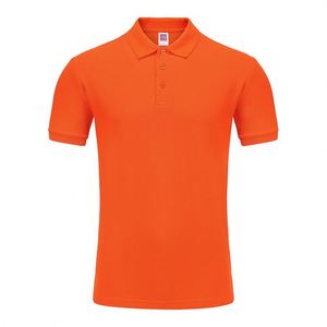 Camiseta Polo de Algodón 100% para Hombre, con Logotipo Bordado Personalizado al por Mayor, Opciones Multicolor Naranja, Corte Holgado, Compra al por Mayor - Product Image 1