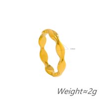 Bague Ondulée Irrégulière en Gros pour Femme, Plaqué Or 18K, Acier Inoxydable, Texture Minimaliste, Empilable, Tendance Quotidienne