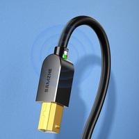 Cable de Impresión USB2.0 SAMZHE de 0.5M con Conector Cuadrado USB-B para Impresoras HP, Canon y Epson, Cable de Extensión Compatible con PLC