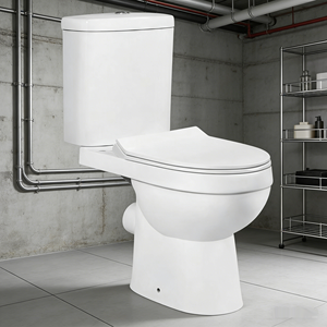 WC commercial à siphon en P, deux pièces, à fixation murale, en céramique, facile à nettoyer, avec réservoir intégré, à prix avantageux - Product Image 1