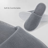 Chaussons d'hôtel jetables pas chers en gros, à bout fermé, en tissu éponge pour spa, complexe hôtelier, ensemble de produits de toilette