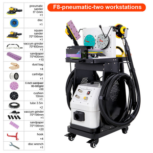 <span class=keywords><strong>Ponceuse</strong></span> orbitale pneumatique industrielle sans poussière à vitesse variable <span class=keywords><strong>avec</strong></span> fixation auto-agrippante et système d'extraction des poussières pour ponçage à sec - Product Image 2