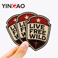 Autocollant Adhésif Découpé Sur Mesure Aventure Montagne Randonnée Badge Sauvage Bouclier Extérieur Étanche Écologique Vinyle Durable