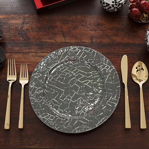 Assiettes de Présentation Rondes en Plastique de Luxe Style <span class=keywords><strong>Vintage</strong></span> avec Motifs Antiques pour Mariages - Vaisselle Durable et Personnalisable - Product Image 3