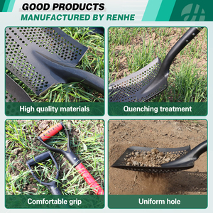 Hot Verkoop Ingenieur Agrarische Outdoor Multifunctionele Metalen <span class=keywords><strong>Spade</strong></span> Schoonmaken Van De Stallen Kippenhok Custom Zeef Shovel Met Gat - Product Image 3