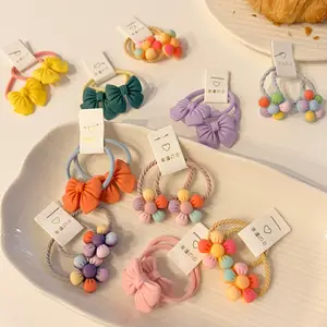 Geerdeng 2 Stks/set Fruit Bloem Elastische Haar Elastiekjes Voor Kinderen Kids Meisjes Scrunchies Tie Haar Ring Touw Accessoires