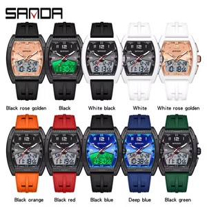 SANDA 6331 <span class=keywords><strong>Orologio</strong></span> al Quarzo <span class=keywords><strong>da</strong></span> Uomo di Lusso, Impermeabile 5BAR, Bracciale Sportivo alla Moda, Regalo per Uomo con Sveglia - Product Image 4