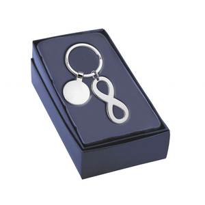 Porte-clés en acier inoxydable Infinitive avec porte-éventail en bois et en métal imprimé UV - Product Image 2