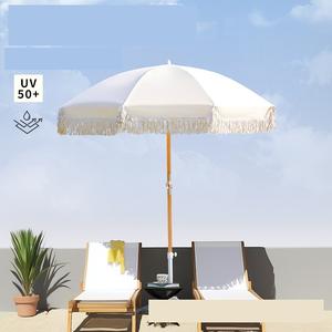 Sombrilla de playa escénica al aire libre para protección solar, sombrilla publicitaria para <span class=keywords><strong>patio</strong></span> de Villa de Hotel con flecos - Product Image 6