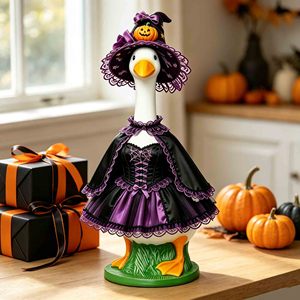 Disfraz personalizado para pato de porche, disfraz para estatua de pato de porche, ropa para figurina de cisne de exterior de Halloween, ropa para mascotas, disfraz de vestido de bruja - Product Image 4