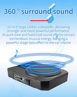 Subwoofer Activo para Auto RC de 12V y 10 Pulgadas, Bajo el Asiento, con Amplificador, Carcasa de Aluminio para Bajos Superiores e Instalación
