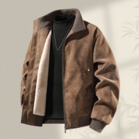 Blouson Bomber Rétro Homme Oversize en Cuir PU à Col Montant, Personnalisable, Coupe-Vent pour l'Hiver et les Activités de Plein Air, Veste de Moto pour Homme