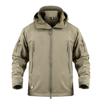 Veste d'hiver tactique décontractée camouflage vert super douce pour homme, doublée en polaire, imperméable, avec fermeture éclair, capuche, pour l'automne
