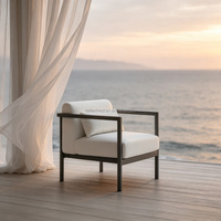 Chaise longue de patio moderne en aluminium avec coussin pour hôtel, cour et jardin