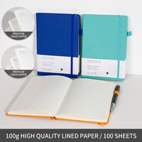 Carnet A5 en cuir végétalien de haute qualité, couverture rigide, journal personnalisé en PU, reliure cousue, 100 feuilles, agenda avec sangle élastique